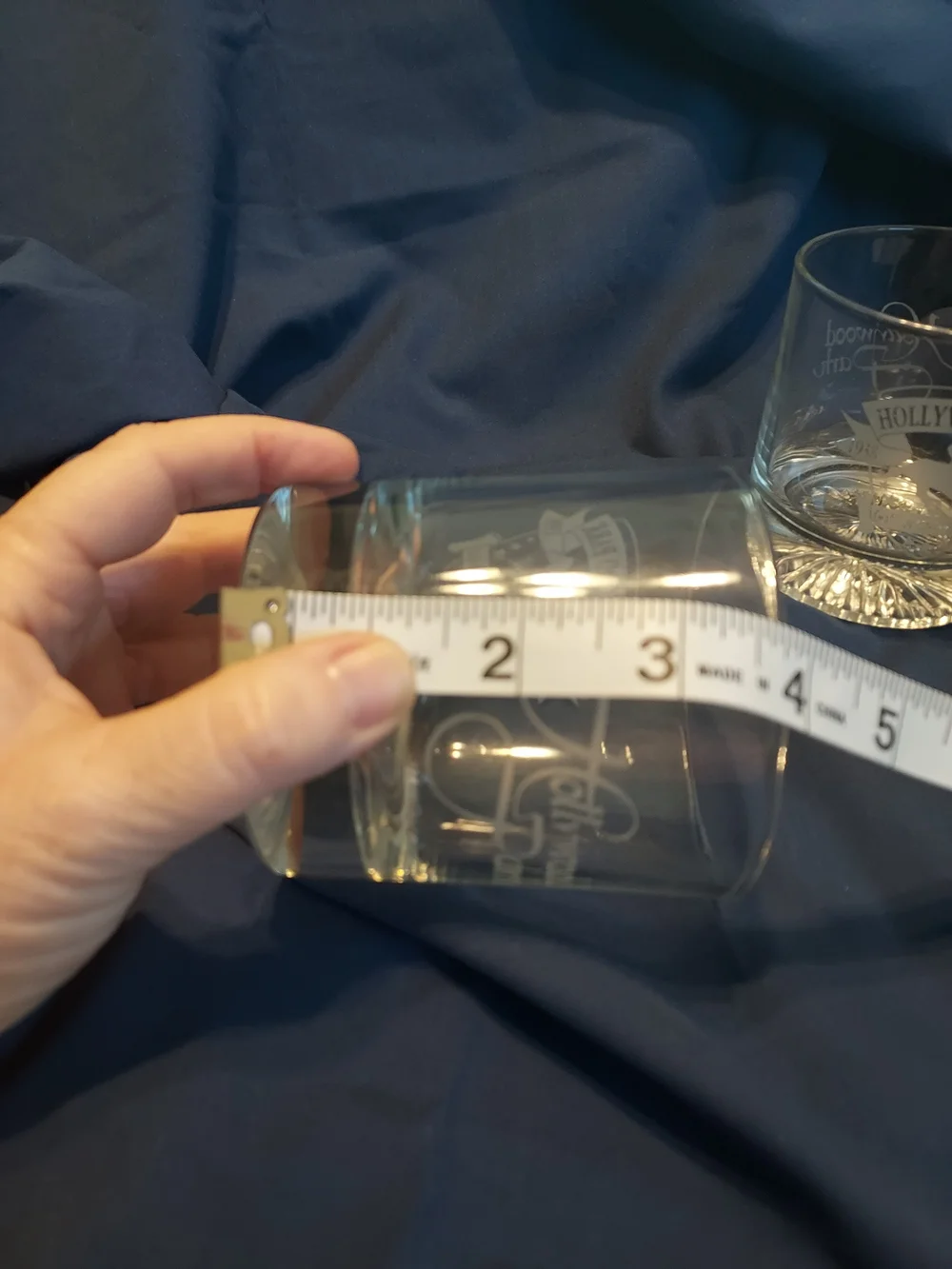 Vintage Hollywood Park CA 60th Anniversary Etched Whiskey Tumblers (2) Barwear